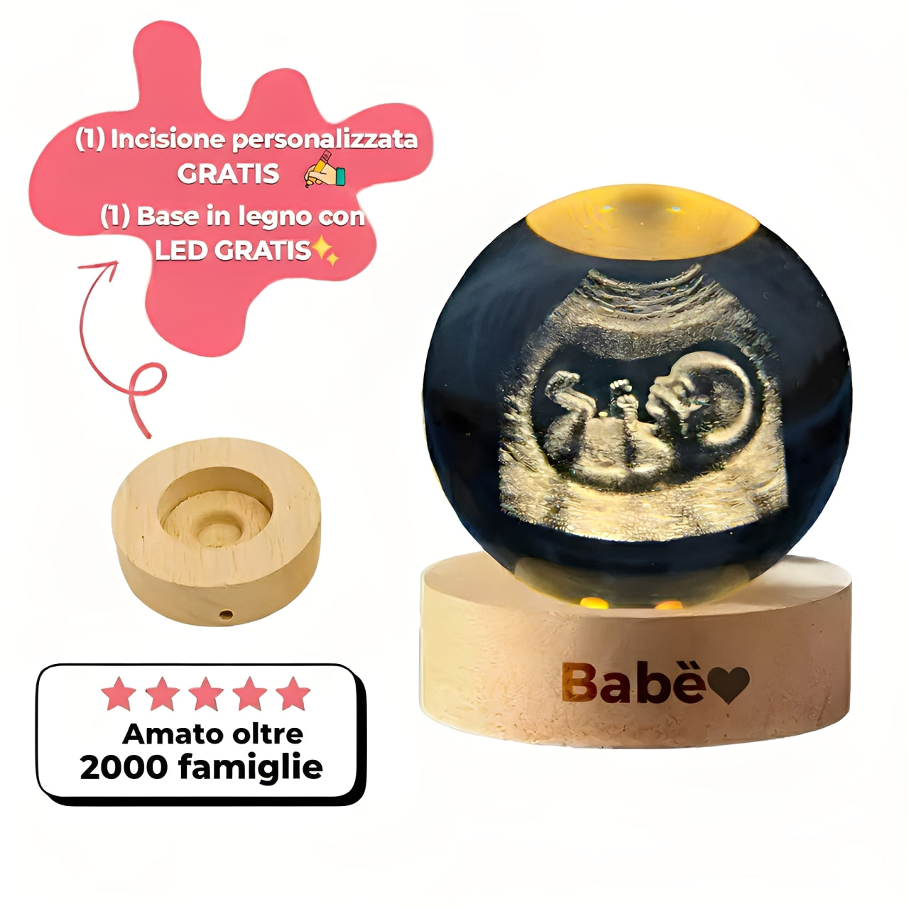 Sfera di cristallo personalizzata